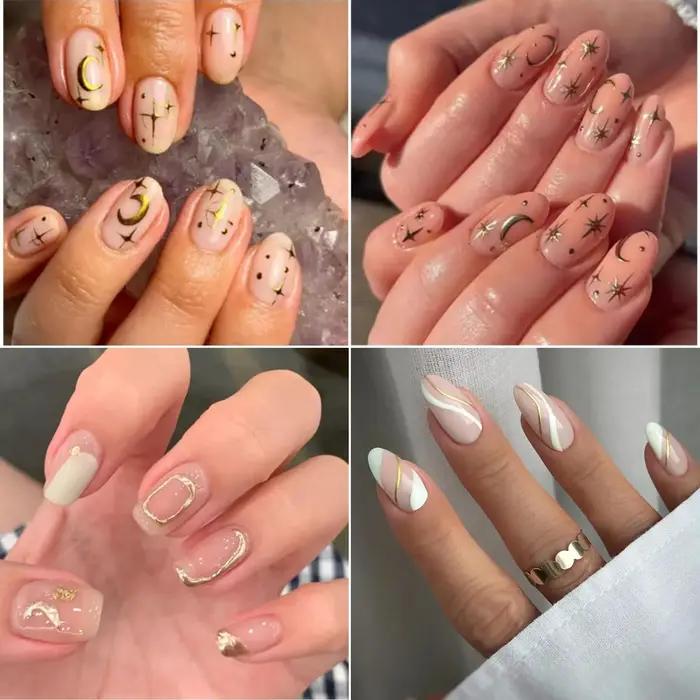 Autocollants pour ongles en or, 30 feuilles, autocollants 3D auto-adhésifs pour ongles, ligne dorée,