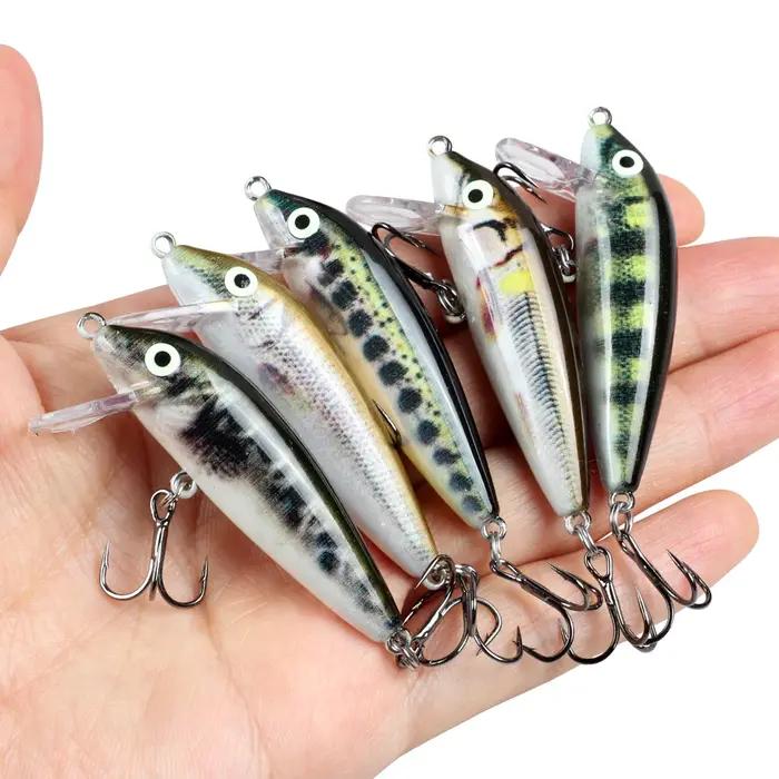 JOHNCOO 5 cm 5g coulant vairon Wobblers leurres de pêche truite leurre et appât dur Jerkbait pour pe