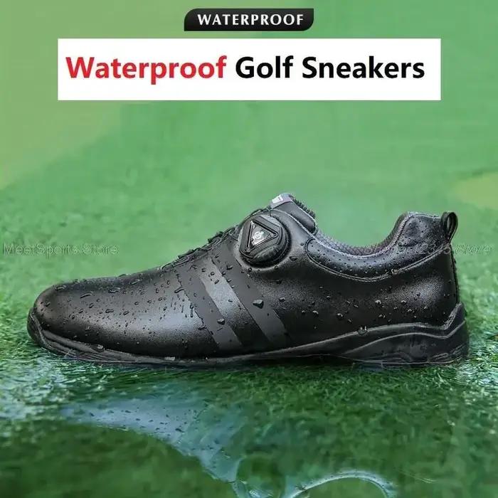 Chaussures de golf Pgm imperméables pour hommes - Baskets antidérapantes avec lacets rotatifs