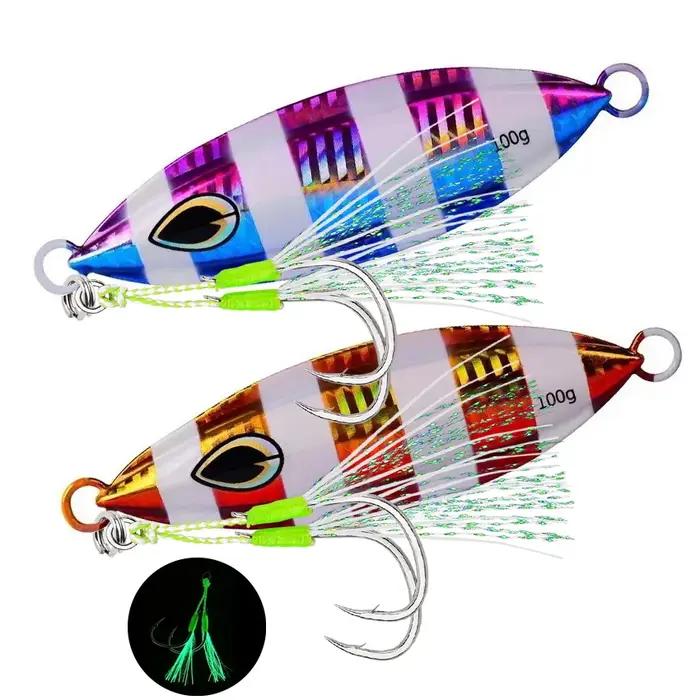 1 pièces haute qualité métal nuit lueur lente gabarit leurre de pêche 40g 60g-200g éviers rapidement