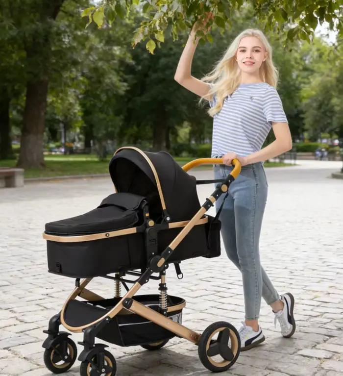 Poussette de luxe 3 en 1 pour bébé, portable, pliable, avec cadre en aluminium, pour nouveau-né et n