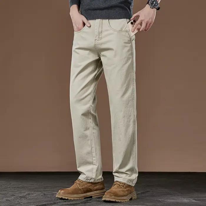 100% coton pantalons droits décontractés automne nouvelle mode ample confortable épaissi pantalons d