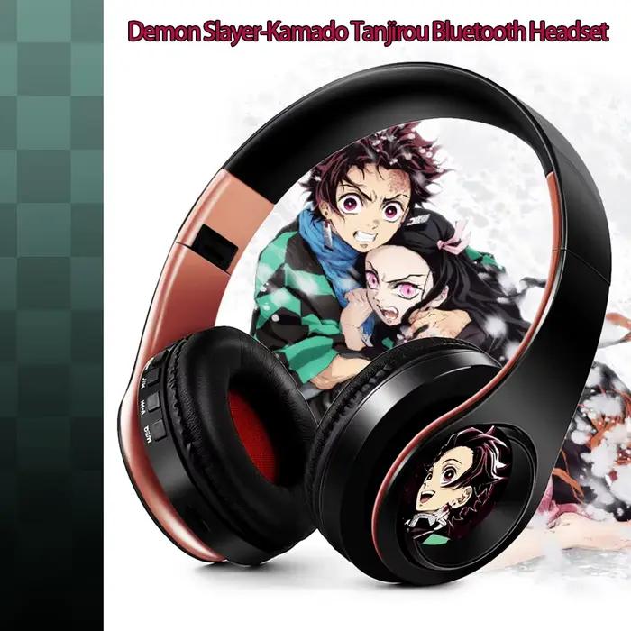 Japon Anime casque démon Slayer Kimetsu No Yaiba Kamado Tanjirou Cosplay Bluetooth casque écouteur a