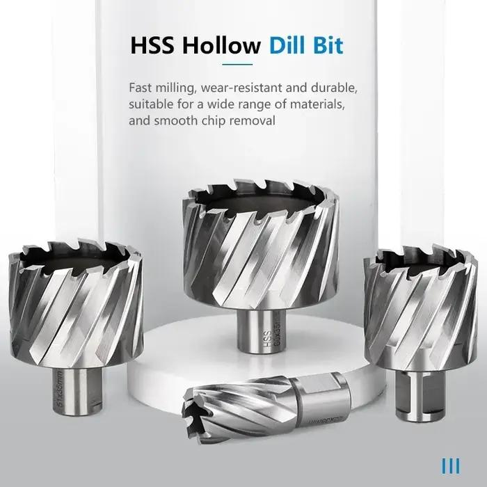 Coupe-trou HSS 6-60mm, tige Weldon, foret creux, foret à noyau HSS pour outils de perçage du métal,