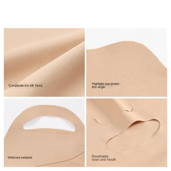 Nouveau masque respirant en soie glacée, masque de protection solaire Anti-poussière lavable, masque