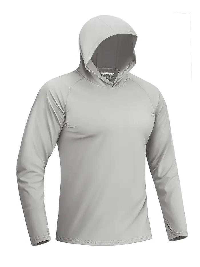 Haut de protection solaire UPF 50+ pour homme à manches longues, séchage rapide, respirant, avec tro