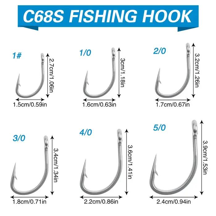 Hameçons circulaires en acier inoxydable pour la pêche en eau salée, lot de 15 pièces, accessoire po