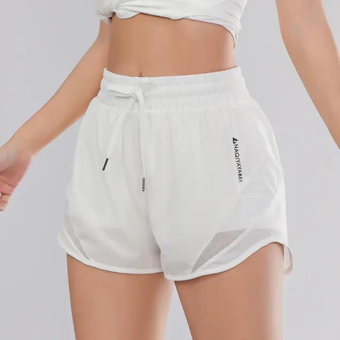 Short de sport pour femmes, yoga, fitness, taille haute, ample, trois-quarts, haute élasticité, séch