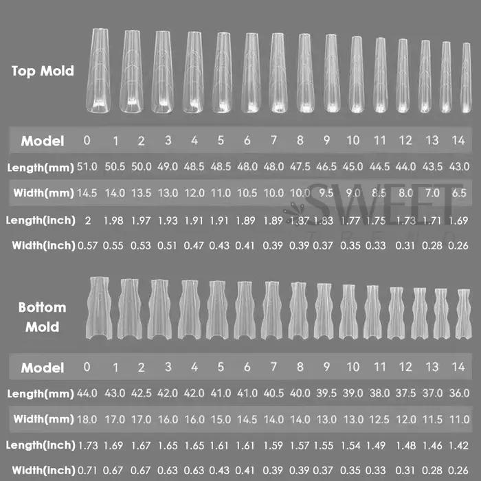 180 pièces nouveau Sandwich Extension d'ongle moule intercalaire double formes d'ongles facile à faç
