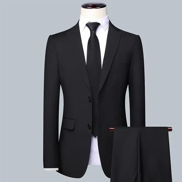 Costume d'affaires de couleur unie pour hommes, haute qualité, mode Banquet, mariage, tendance, mari