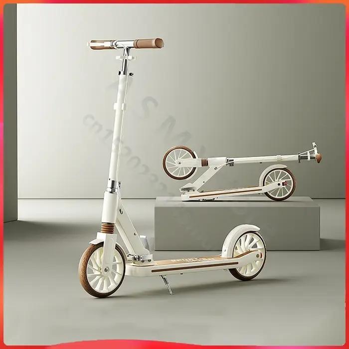 Trottinette pour enfants, vélo pliable, grande roue coulissante pour enfants, trottinette à deux roues pour adultes de 5 à 15 ans