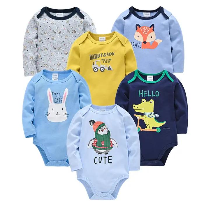 Kavkas – body pour bébés garçons et filles, 6 pièces, manches longues, 100% coton, vêtements pour bé