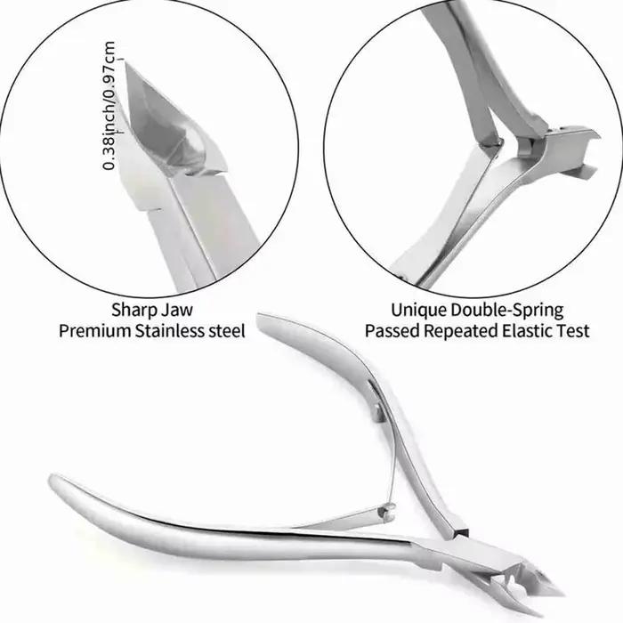 Coupe-ongles professionnel en acier inoxydable, ciseaux, pince multifonction, poussoir à cuticules,