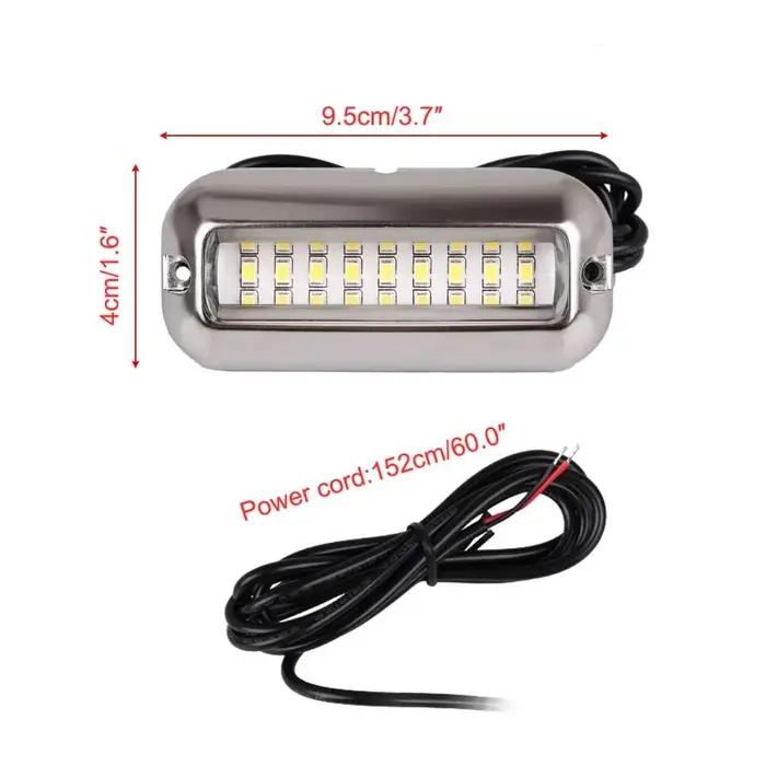 2 pièces 27LED bleu/blanc/rouge lumières étanches en acier inoxydable ponton sous-marin pour arrière