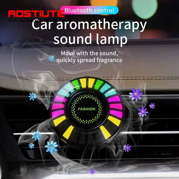 Lumière d'ambiance de voiture 24Led RGB, lumière néon ronde de rythme de musique, décoration d'atmos