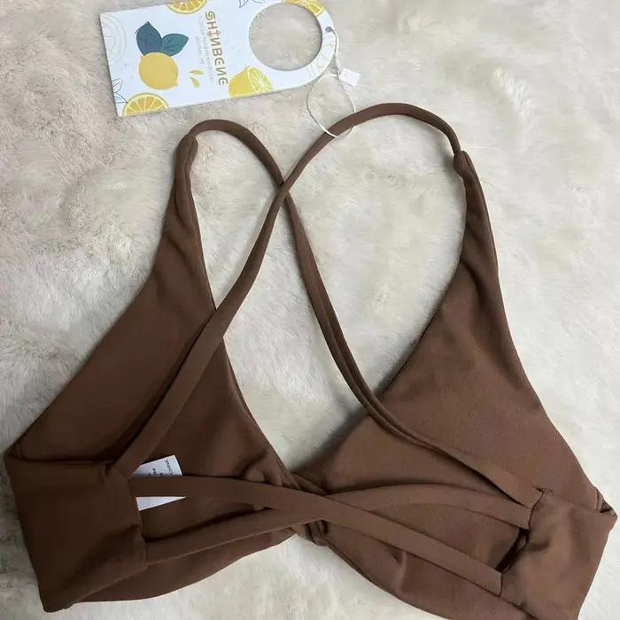 Soutien-gorge de sport SHINBENE Fitness rembourré avant torsion dos croisé yoga gym femmes