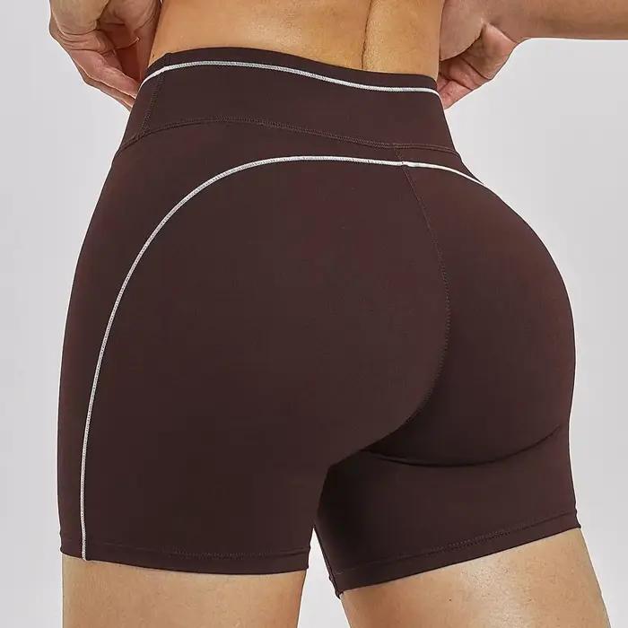 Shorts de sport taille haute à séchage rapide Ningyu pour femme, shorts de yoga push-up, shorts de c