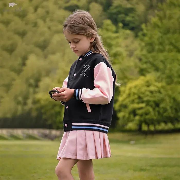Dave Bella enfants filles veste de Baseball hauts automne vêtements d'extérieur mode décontracté enf