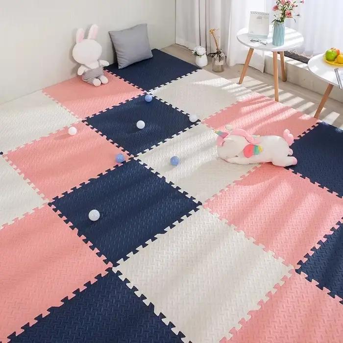 Tapis de jeu en mousse pour bébé, 16 pièces, tapis de Puzzle pour enfants, carreaux d'exercice imbri