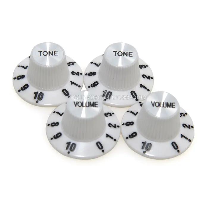 Boutons de contrôle de vitesse et de Volume de guitare en aluminium, cloche de chapeau haut-de-forme