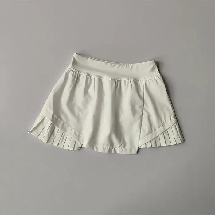 Jupe courte sport taille haute anti-éblouissement avec shorts doublés pour yoga et fitness été
