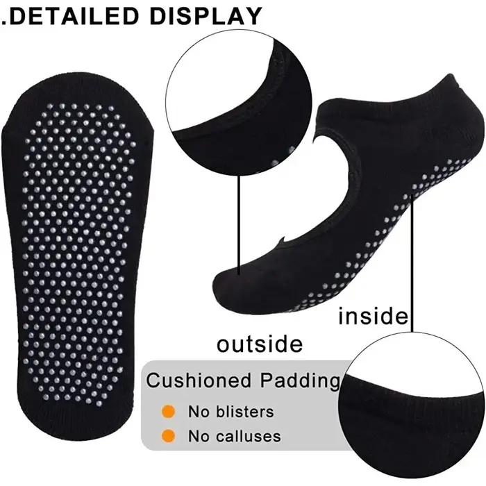 Chaussettes yoga femme antidérapantes respirantes dos nu pilates ballet fitness salle sport