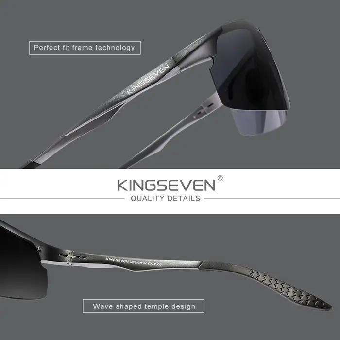 KINGSEVEN cyclisme polarisé UV400 lunettes de soleil hommes en aluminium conduite miroir lentille mâ