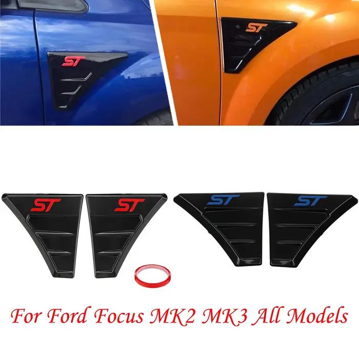 Autocollant de ventilation latérale de voiture rouge/bleu, pour Ford Focus MK2, tous les modèles, co