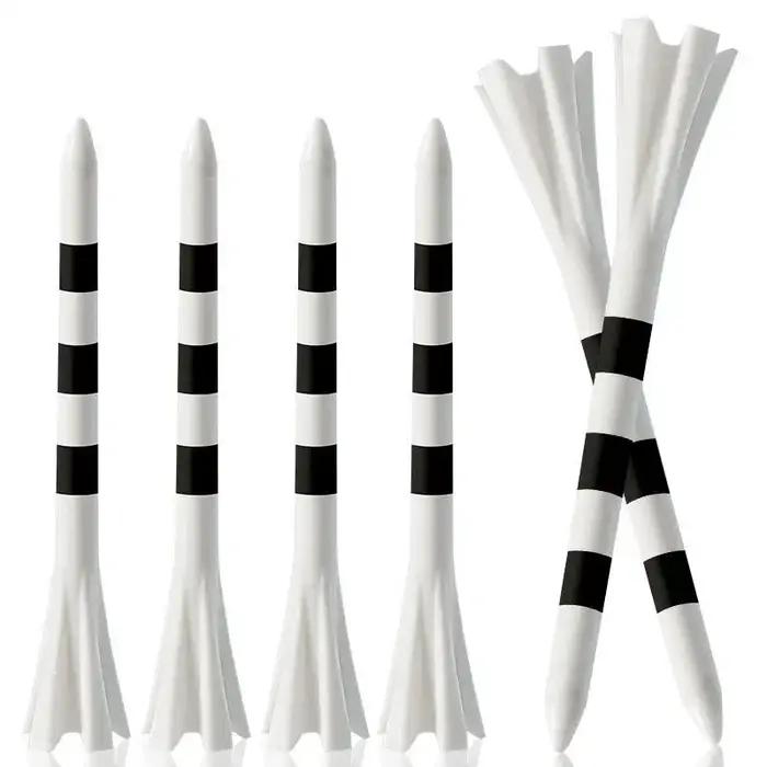 Tees de golf en plastique à rayures, 5 griffes, couleurs aléatoires, accessoires de sport, 50 pièces