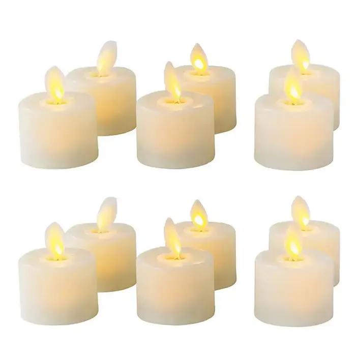 Mèche mobile sans flamme avec télécommande, fausse bougie électronique, LED, Noël réaliste, église,