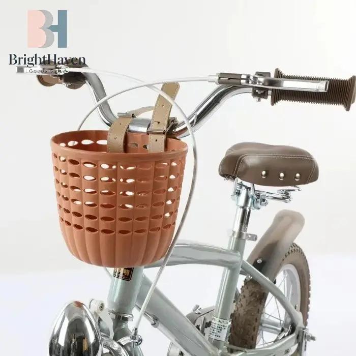 Panier de vélo pour enfants en PU sangles réglables pour randonnées familiales courses de proximité cadeaux d'anniversaire Noël trésors transporte affaires de l'enfant