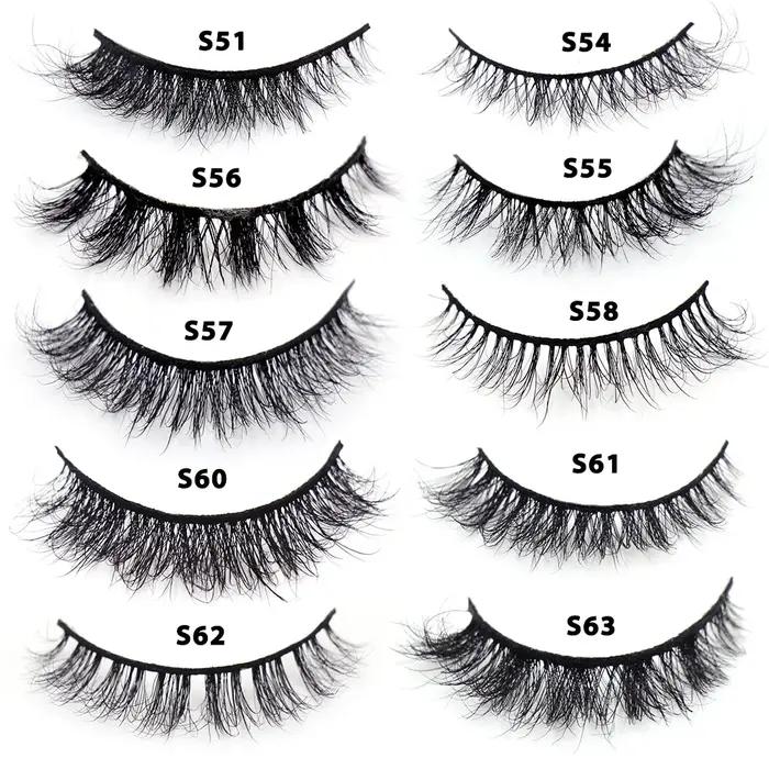 LEHUAMAO 30/60/100 paires de cils de vison sans boîte cils de vison 3D courts faux cils de vison nat