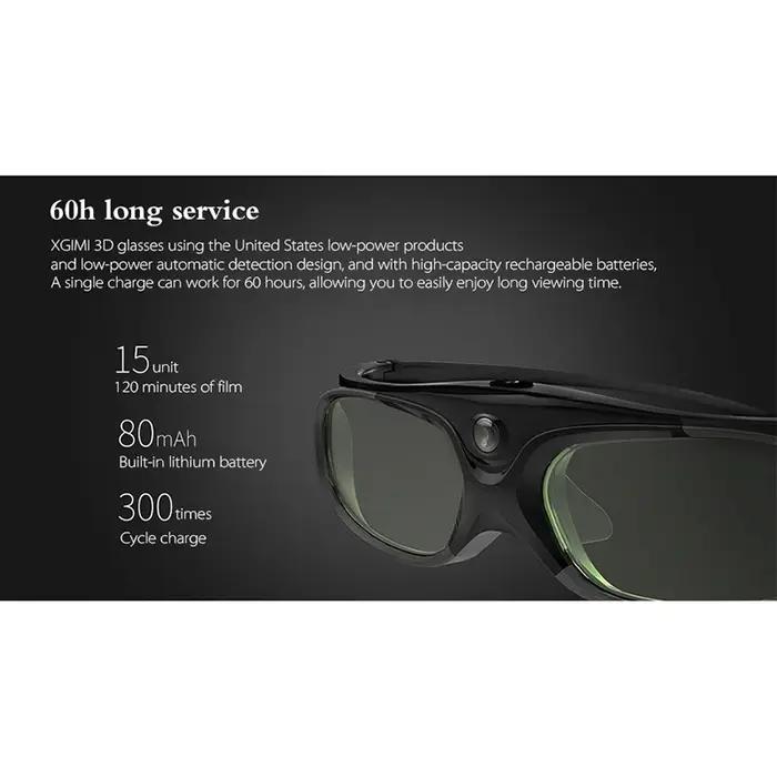 RISE-Lunettes 3D à obturateur actif pour budgétaire DLP Link, compatible 96-144HZ avec Optama, Acer,