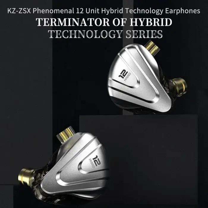 KZ-Écouteurs intra-auriculaires hybrides ZSX 1esse 5BA, 12 pilotes, basse HIFI, moniteur, écouteurs