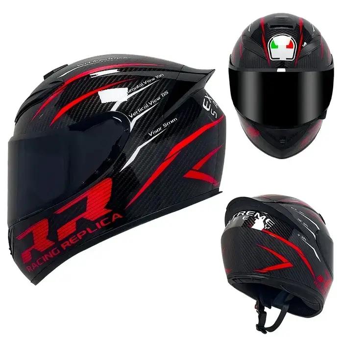 Casque de moto unisexe avec lentille pour touristes, casque de sécurité à rabat modulaire, protectio