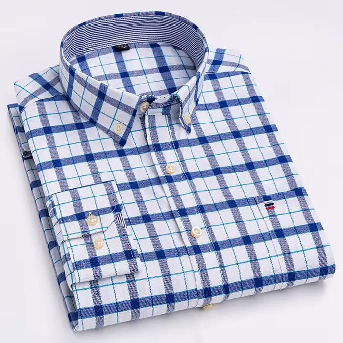 Chemise Oxford unie pour hommes, grande taille 7XL, 100 % coton, qualité surdimensionnée, manches lo