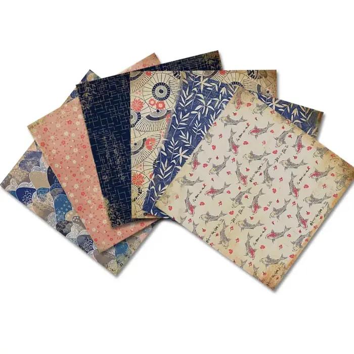 Tampons de papier artisanaux Vintage de Style japonais, 24 feuilles, matrices de découpe, fond artis