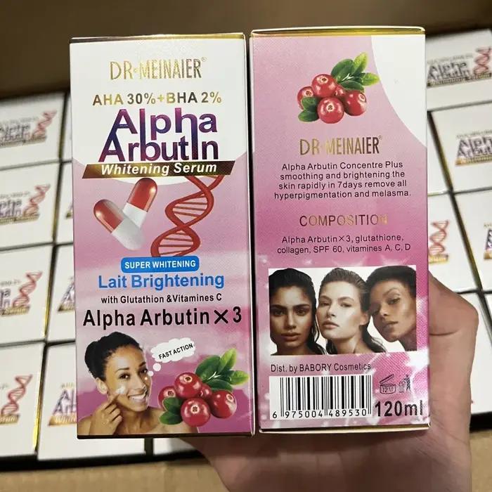 120 ml SUPER AHA 30% + BHA2% Alpha Arbutin X 3 sérum visage éclaircissant au lait avec la glutathion
