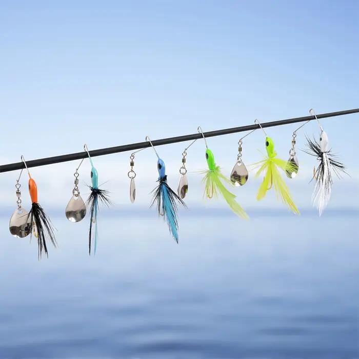 3 pièces Spinner appât bar leurre de pêche métal Spinnerbait gabarit tête crochet pour brochet bar t