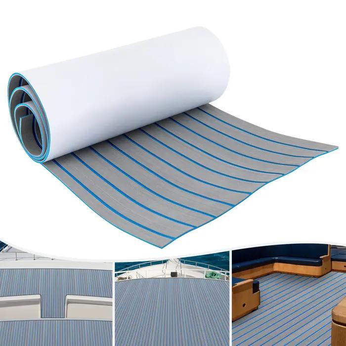 Offres spéciales gris avec rayures bleues 240*60 cm feuille de teck en mousse EVA plancher marin Yac