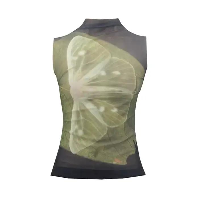 Genayooa Y2k hauts en maille t-shirts sans manches Patchwork débardeurs mode coréenne Grunge esthéti
