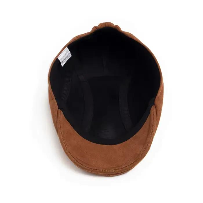 Béret en daim pour hommes et femmes, mode Vintage, chapeau de journal, casquette à visière plate déc