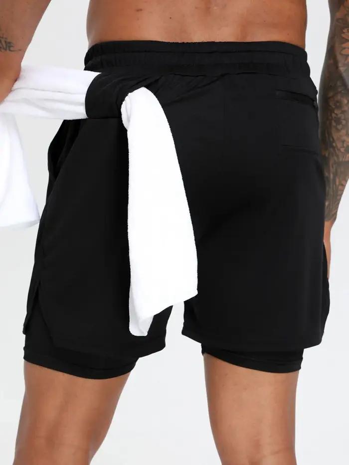 Short de course performant 2 en 1 pour hommes – Support de compression évacuant l'humidité avec poch