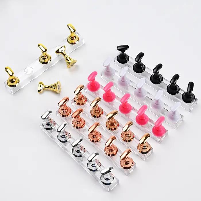 Support magnétique pour ongles à pression, 5 pièces, présentoir de faux ongles, support de pratique