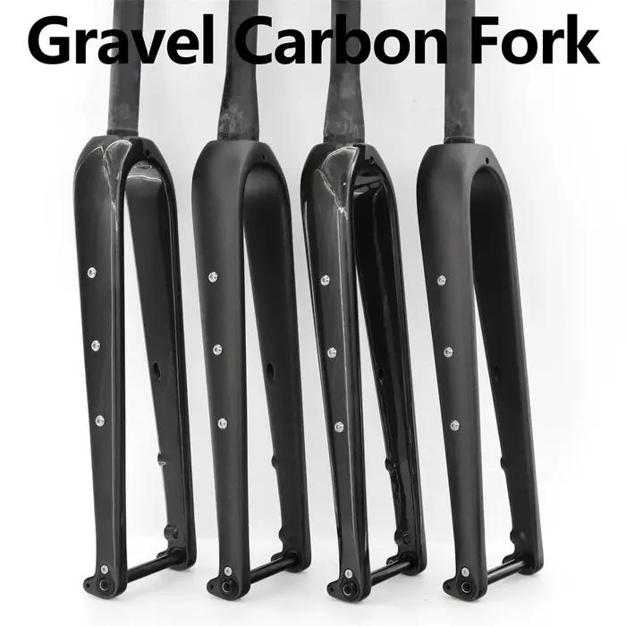 Gravel-Fourche avant en carbone ultralégère pour vélo de route, tube droit et conique, frein à disqu