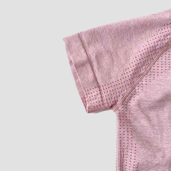 Haut sans couture pour femmes manches courtes coupe courte yoga gymnastique running sport activités physiques libertés de mouvement confortable durable