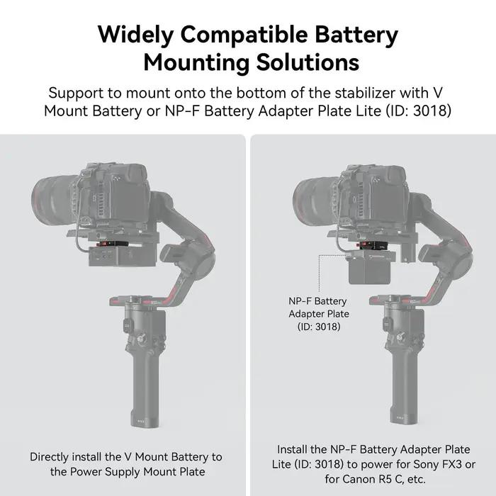 SmallRig-Plaque de batterie Mini V Mount, solution d'alimentation compacte et légère, cardans pour D