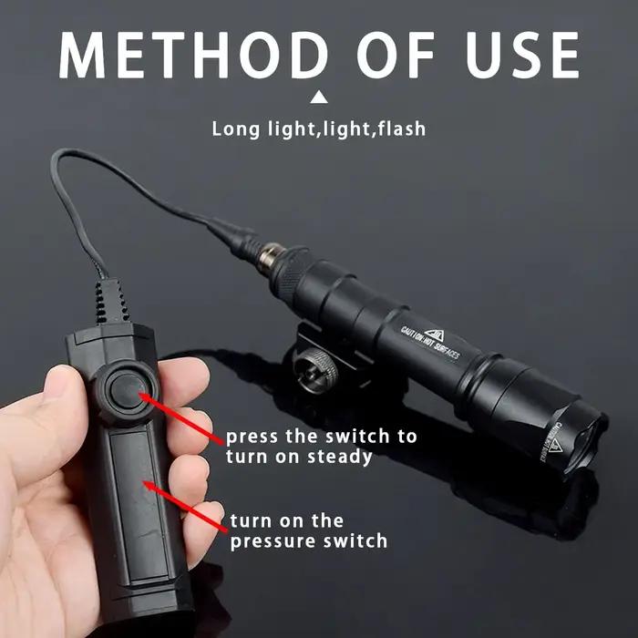 Lampe torche tactique puissante Surefir M600 M300 Airsoft avec double interrupteur à pression, rail