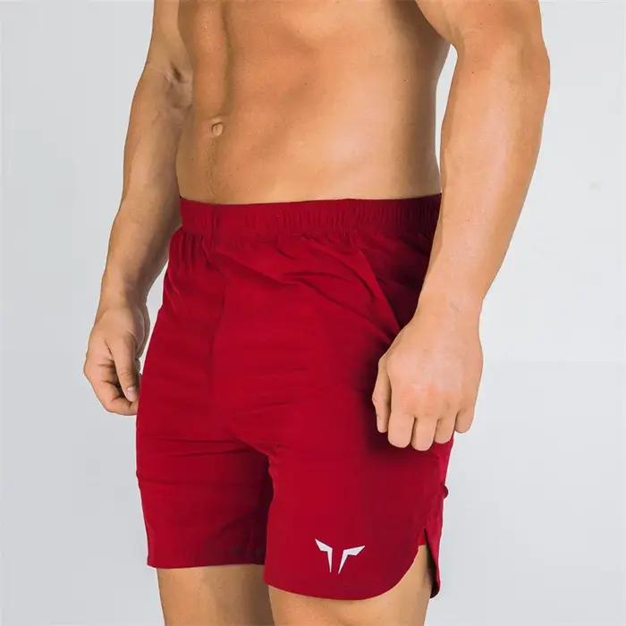 Short de sport de fitness à double pont pour hommes, slim, séchage rapide, tissé, respirant, pantalo