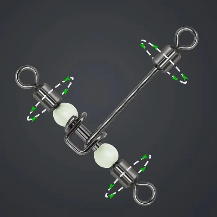 DNDYUJU 10 pièces 3 voies lumineux en forme de T transversale pivotant avec perles perles émerillons
